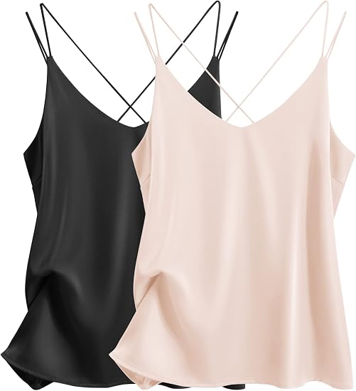 LuxeSilk Satin Crossback Cami Top